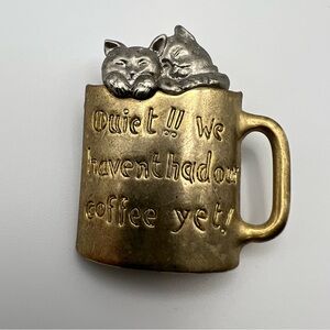 Cats in Coffee Mug brooch by Danecraft